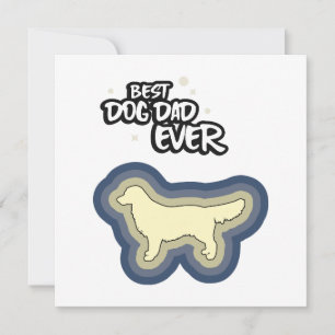 Carte Golden Retriever Bleu Meilleur Chien Papa Jamais J