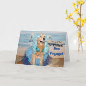 Carte Golden Retriever Bon Voyage Beach Fairy (Fleur jaune)