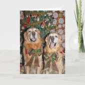Carte Golden Retriever By the Christmas Tree (Devant)