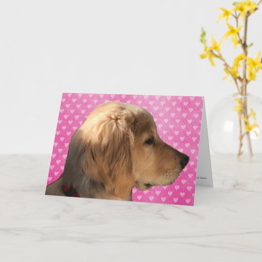Carte Golden Retriever Chien Chien Chien Chien Valentine (Fleur jaune)