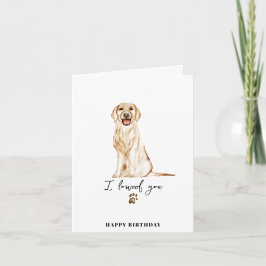 Carte Golden Retriever Chien Paw Puppy Animaux Anniversa (Devant)