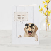 Carte Golden Retriever chien sur bois avec masque (Fleur jaune)