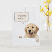 Carte Golden Retriever chien sur bois blanc (Fleur jaune)