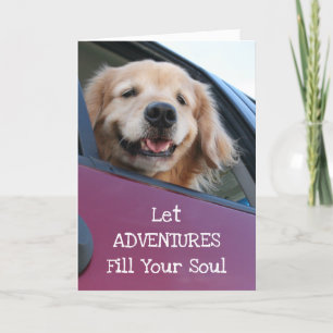Carte Golden Retriever Chien Voyage Aventures en toute s