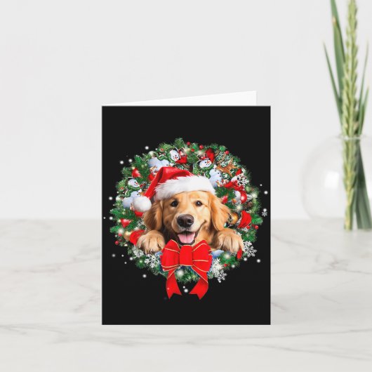Carte Golden Retriever Christmas Wreath Decoration Xmas (Devant)