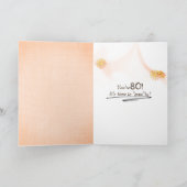 Carte Golden Retriever dans le sac de 80e anniversaire (Intérieur)