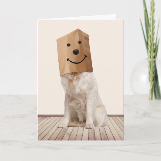 Carte Golden Retriever dans un sac Humour d'anniversaire (Devant)