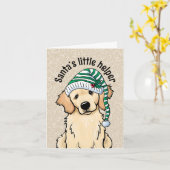 Carte Golden Retriever de Noël (Fleur jaune)