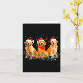 Carte Golden Retriever Dog Christmas Lights Cute Matchin (Fleur jaune)