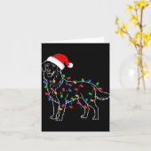 Carte Golden Retriever Dog Christmas Lights Santa Xmas D (Fleur jaune)