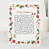 Carte Golden Retriever Dog Christmas Maze Puzzle Holiday (Devant)