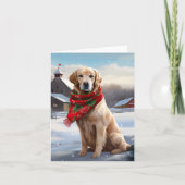 Carte Golden Retriever Dog in Snow Christmas (Devant)