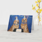 Carte Golden Retriever Doggone Anniversaire (Fleur jaune)