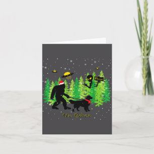 Carte Golden Retriever Drôle Bigfoot Noël Alien Ufo