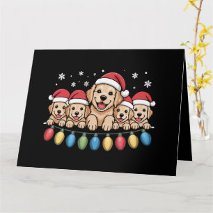 Carte Golden Retriever drôle de Noël Chien chiot 
