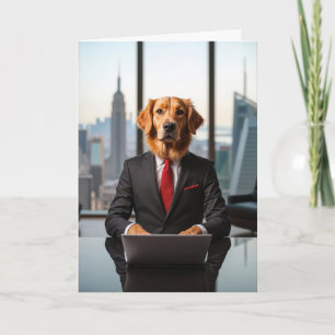 Carte Golden Retriever en costume d'affaires pour Annive