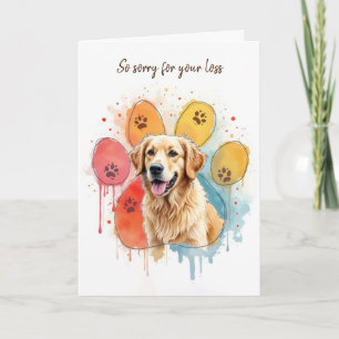 Carte Golden Retriever en Empreinte de patte