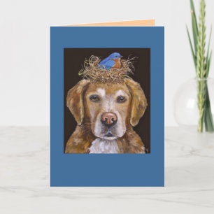 carte golden retriever et bluebird