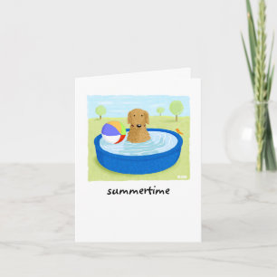 Carte Golden retriever "été "