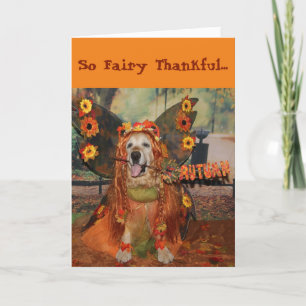 Carte Golden Retriever Fairy Thankgiving