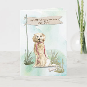 Carte Golden Retriever Félicitations pour votre nouveau