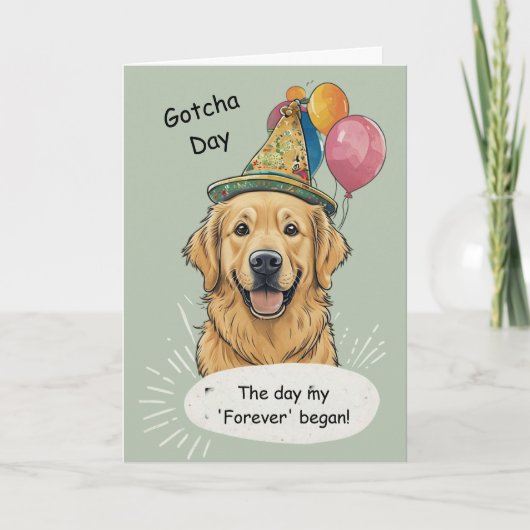 Carte Golden Retriever Gotcha Day Celebration (Devant)