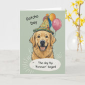 Carte Golden Retriever Gotcha Day Celebration (Fleur jaune)