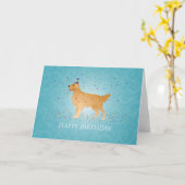 Carte Golden Retriever Happy Birthday Design (Fleur jaune)