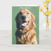 Carte Golden Retriever Happy Birthday Greeting Card (Fleur jaune)