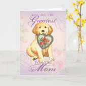 Carte Golden Retriever Heart Maman (Fleur jaune)