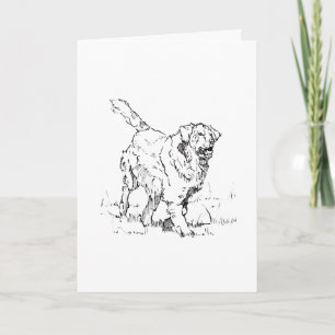 Carte Golden Retriever heureux, Personnalisé