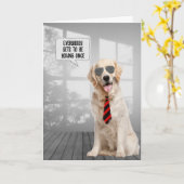 Carte Golden Retriever Humour d'anniversaire (Fleur jaune)