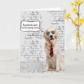 Carte Golden Retriever Humour d'anniversaire (Fleur jaune)