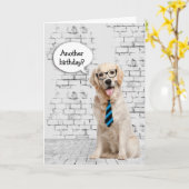 Carte Golden Retriever Humour d'anniversaire (Fleur jaune)