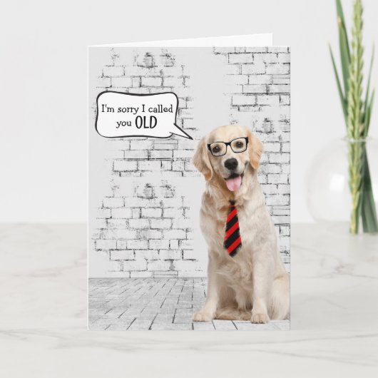 Carte Golden Retriever Humour d'anniversaire (Devant)