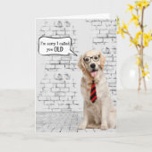 Carte Golden Retriever Humour d'anniversaire (Fleur jaune)