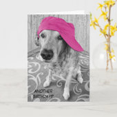 Carte Golden Retriever Humour d'anniversaire (Fleur jaune)