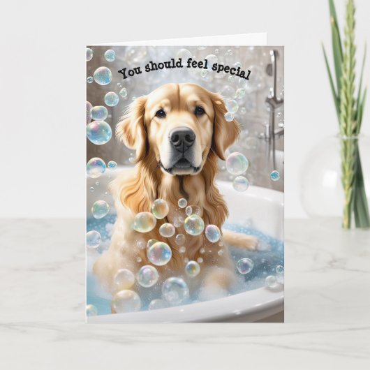 Carte Golden Retriever Humour d'anniversaire (Devant)