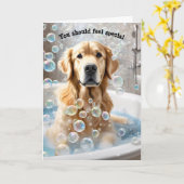 Carte Golden Retriever Humour d'anniversaire (Fleur jaune)