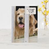 Carte Golden Retriever humour pour 100e anniversaire (Fleur jaune)