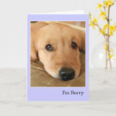 Carte Golden Retriever Je suis désolé (Fleur jaune)