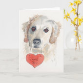 Carte Golden Retriever Love (Fleur jaune)
