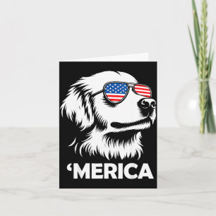 Carte Golden retriever merica chien patriotique 4 juille