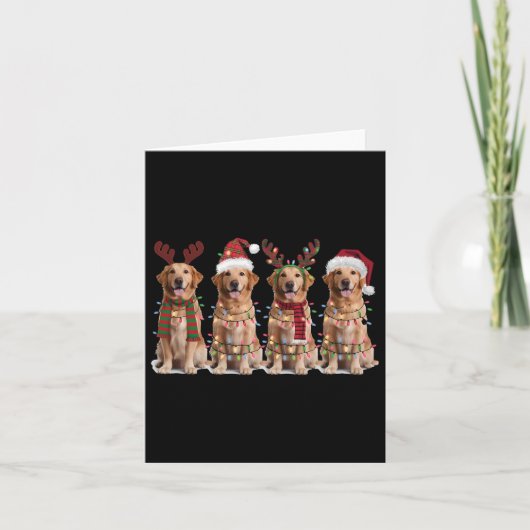 Carte Golden Retriever Noël Lumière Chien d'or Christ (Devant)