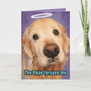 Carte Golden Retriever Pardonné par le pape Apologie Sal