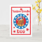 Carte Golden Retriever patriotique (Fleur jaune)