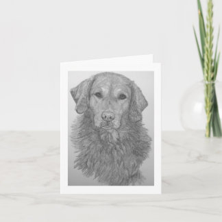 Carte Golden Retriever Pencil Art Notecard
