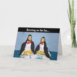 Carte Golden Retriever Penguins Iceberg Anniversaire