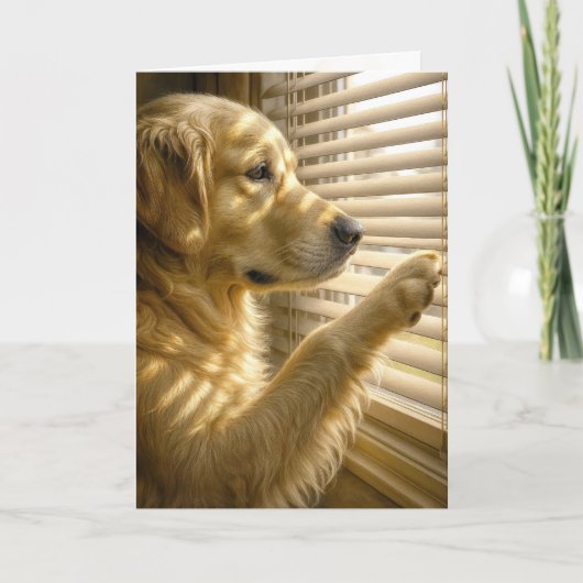 Carte Golden Retriever Pense à Vous (Devant)