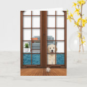 Carte Golden Retriever Pense De Vous (Fleur jaune)